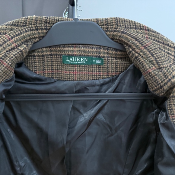 Lauren Ralph Lauren Plaid Double Breasted Coat In Brown - Picture 8 of 8